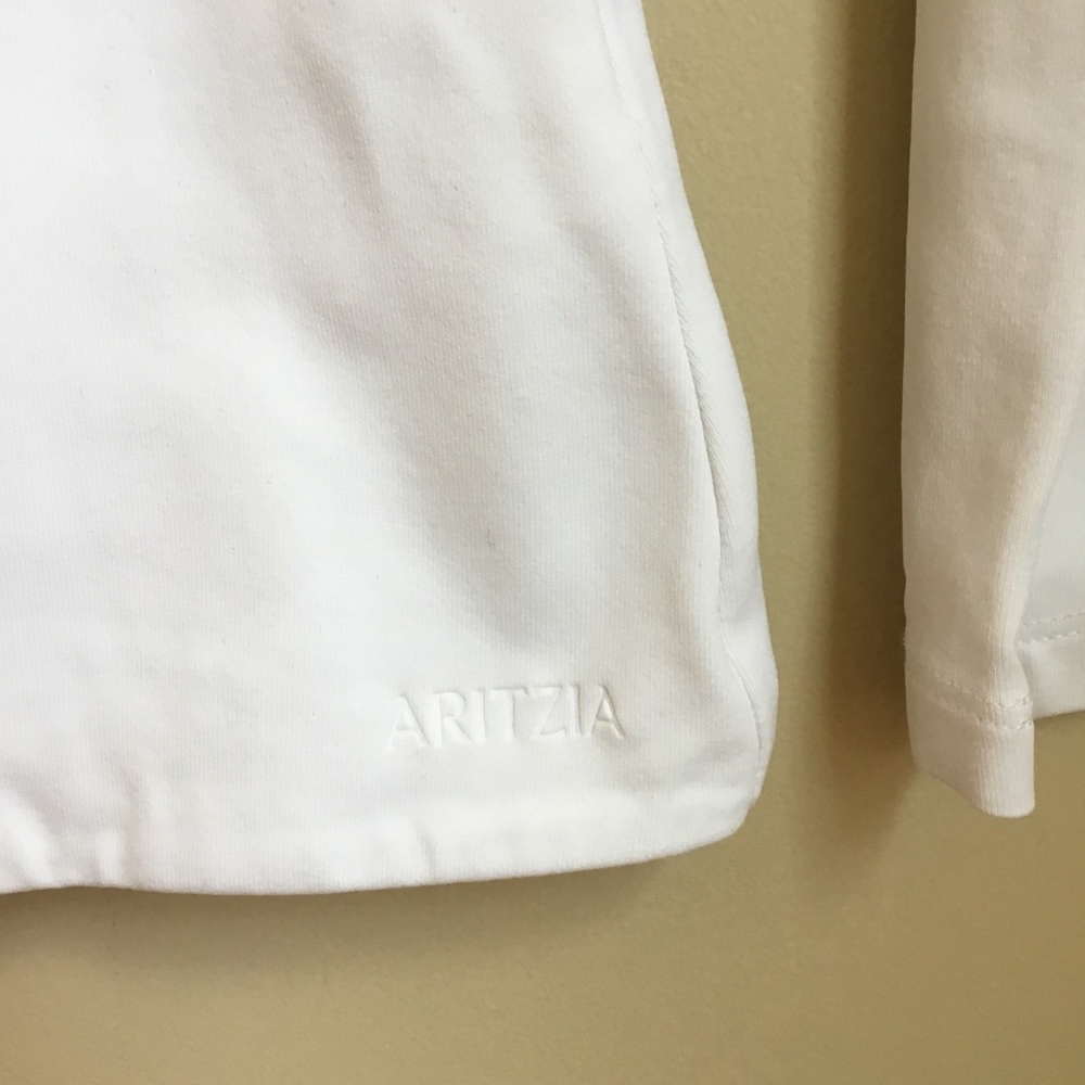 Aritzia Contour White Silhouette Form Fitting Long Sleeve Crewneck Shirt Small - Picture 3 of 10